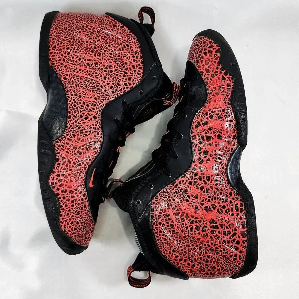 Nike Little Posite One Premium‎ Black Bright Crimson Red Shoe 644791-012 Size 6Y